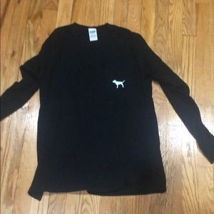 Long sleeve black pink T-shirt